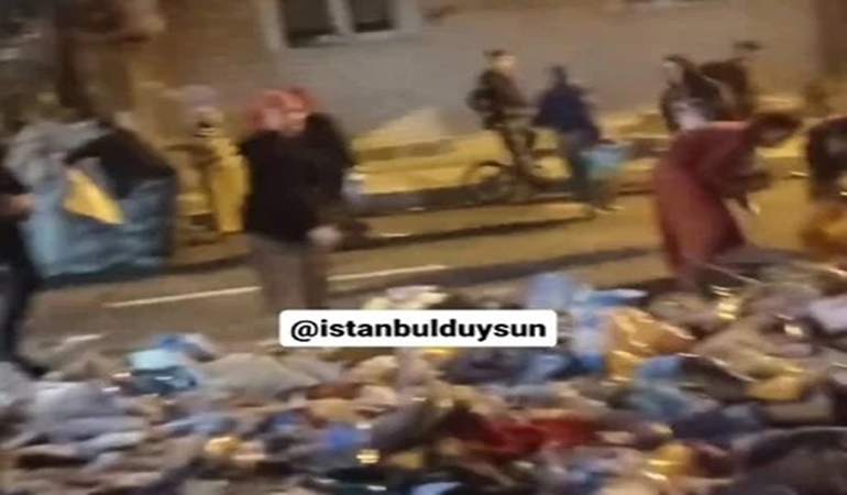 Ahlaksızlığa bak! Yanan marketin ürünlerini yağmaladılar