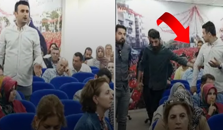 AKP'li başkan soru soran vatandaşı salondan attırdı