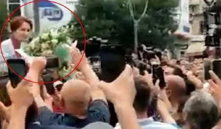 Akşener'e çiçek veren öğretmen sürüldü