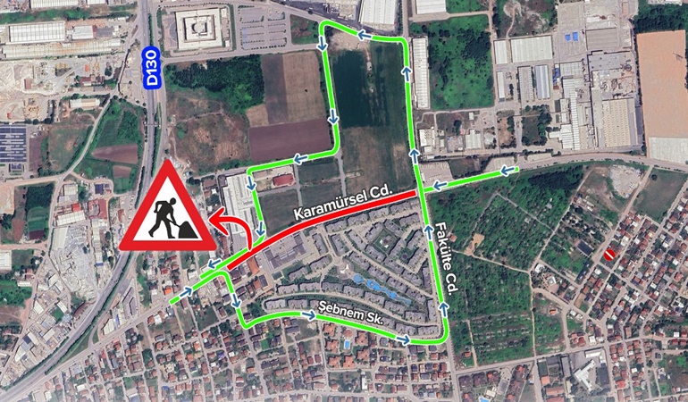 Başiskele’deki o cadde 15 gün trafiğe kapatıldı