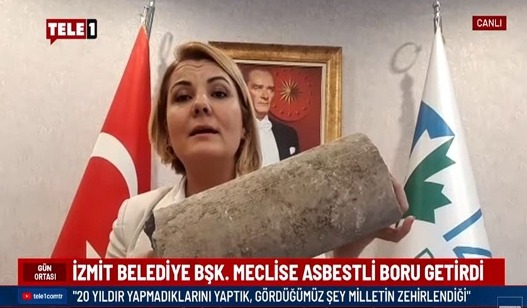 Başkan Hürriyet asbestli boruları Tele1 ekranlarında yeniden sordu