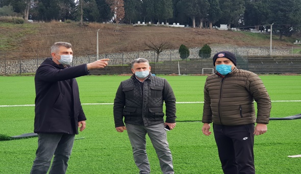 Başkan Sezer Değirmendere stadını yenileme çalışmasını yerinde inceledi 