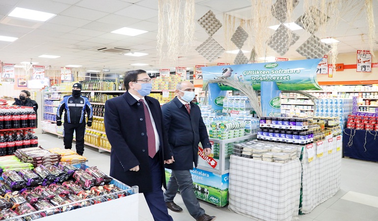 Başkan Söğüt ve Kaymakam Bilgin’den market denetimi