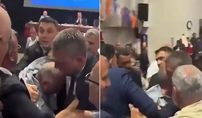 Başkanı eleştirdi, yaka paça dışarı atıldı