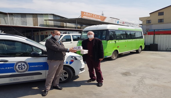 Büyükşehir'den toplu taşıma kooperatiflerine 30 bin maske