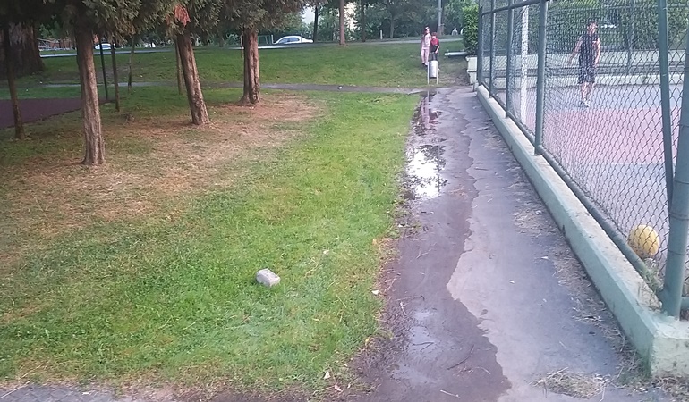 Çimler değil, beton sulanıyor!