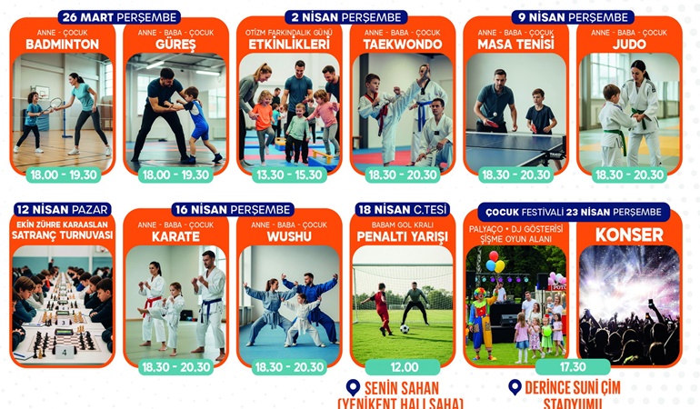 Derince 1 ay boyunca spor şölenine sahne olacak