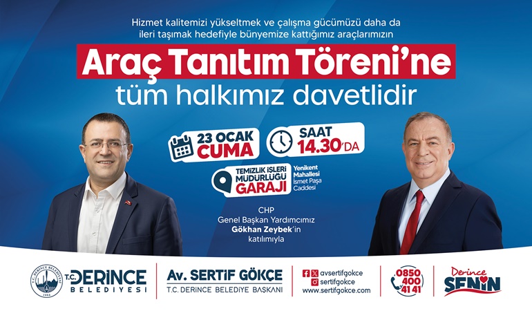 Derincelilere araç tanıtım töreni daveti