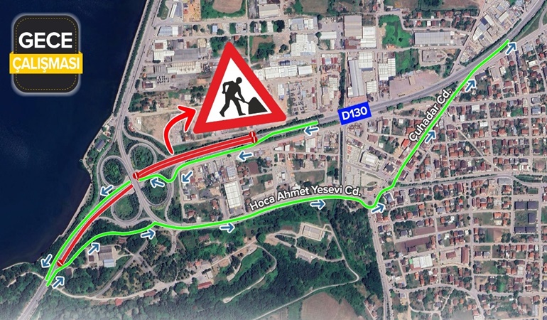 Dikkat! Başiskele Kavşağı’nda geceleri trafik güzergahı değişecek