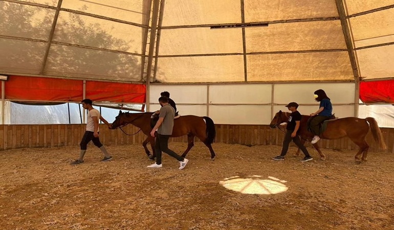 Dilovası’nın özel çocuklarına atlı terapi eğitimi 