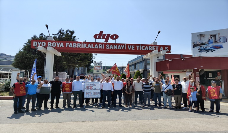 Emek partililer grevdeki DYO işçilerini bayramda da unutmadı