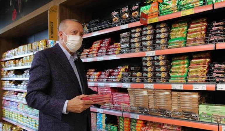 Erdoğan'ın gittiği markette fiyatlar üçe katlandı