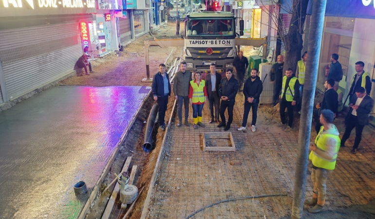 Fethiye Caddesi’nin üst yapısında ilk beton döküldü