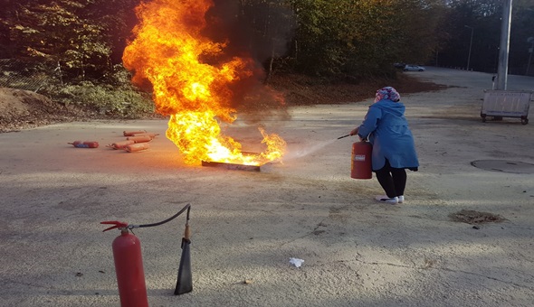 GÖLAŞ personeline tatbikatlı yangın eğitimi