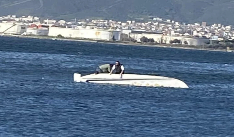 Gölcük Değirmendere’de  tekne ters döndü!