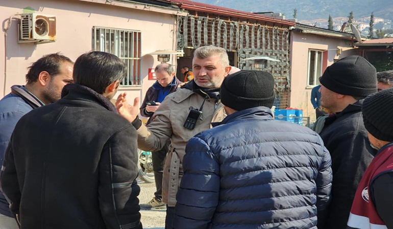 Gölcük ekiplerinin Hatay'da dezenfekte çalışmaları aralıksız sürüyor