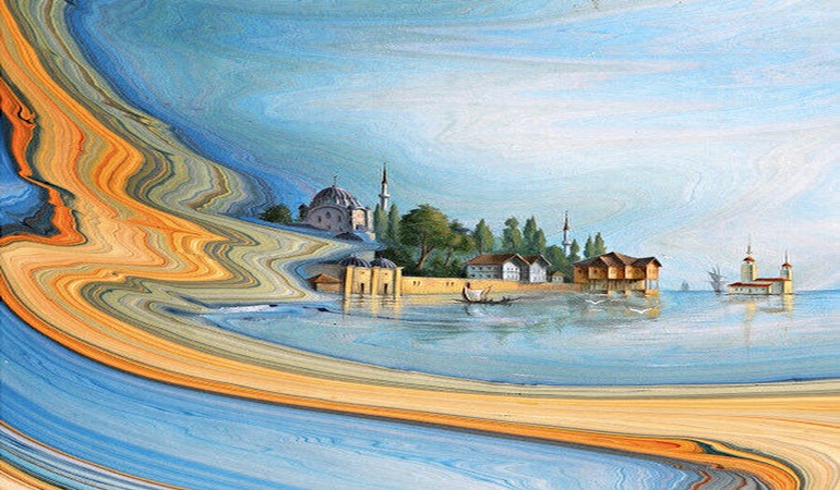 Gözde Karaman’ın gerçekleştirdiği çağdaş ebrular UPSD Sanat Galerisi’nde