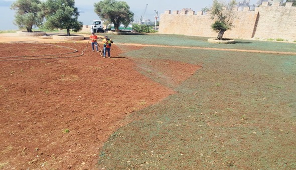 Hereke Kalesi’nde peyzaj çalışmaları 