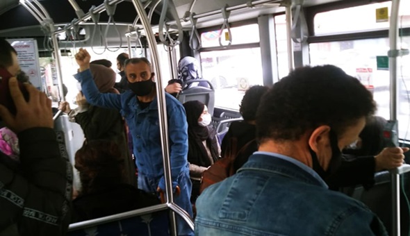 İzmit'te vatandaş otobüslerde corona virüsü kapacak