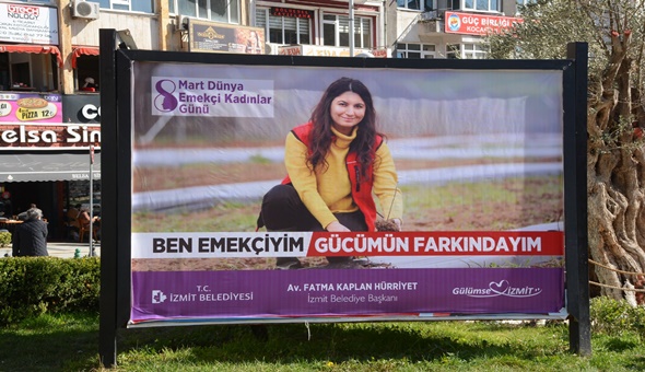 Kadına saygı ve adalet İzmit bilboardlarında