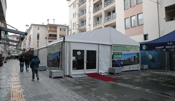 Kiptaş İzmit Çınar Evler için Belsa yanına irtibat çadırı kuruldu