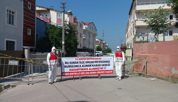 Körfez'de o sokak karantina altına alındı