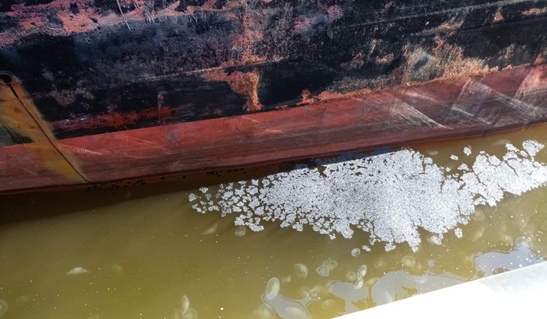 Körfez'i kirleten gemiye 5 milyon 122 bin 793 lira ceza