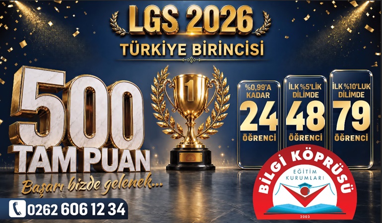 LGS'de Türkiye birincisi yine Bilgi Köprüsü’nden çıktı