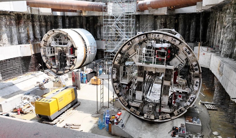 Metro için tünel açılırken bu işlem yüzeyde hissedilmeyecek