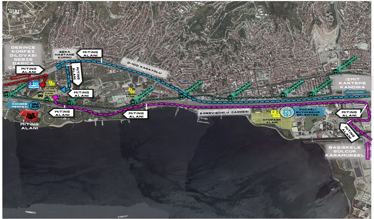 Miting alanına özel ulaşım planı yapıldı