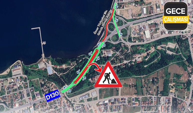 O çalışma nedeniyle D-130 Karayolu trafiğe kapatıldı