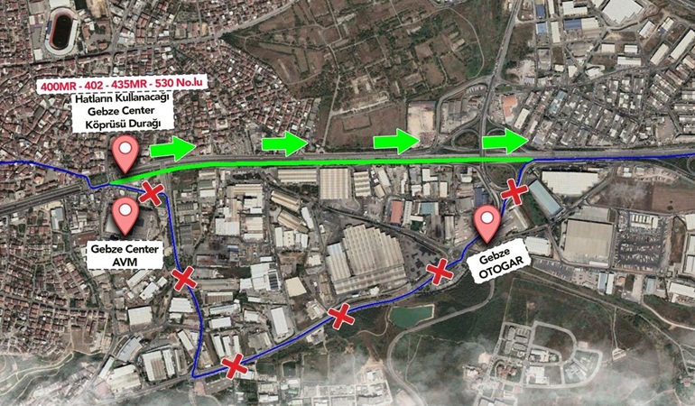 O ilçede 4 ayrı hatta güzergah değişiyor