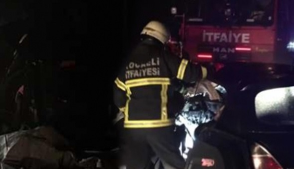 Otobüs ile otomobil çarpıştı: 1 ölü, 5 yaralı