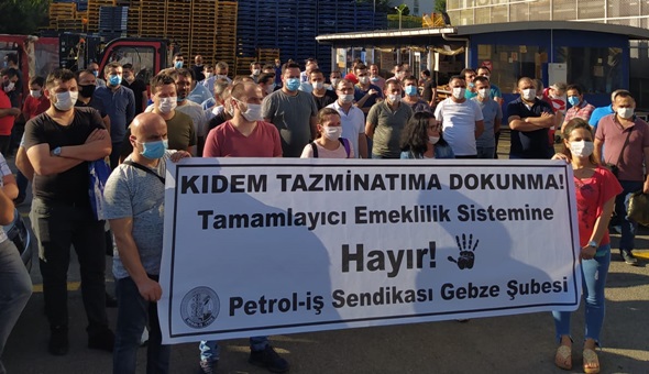 Petrol-İş Gebze kıdem tazminatı eylemlerine başladı
