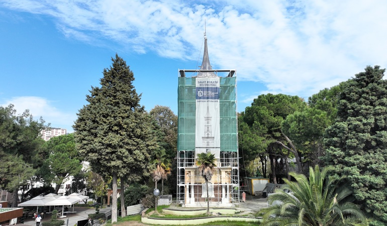 Saat Kulesi restorasyonunda iç cephe tamam