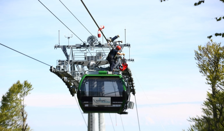 Teleferikte nefes kesen tatbikat 