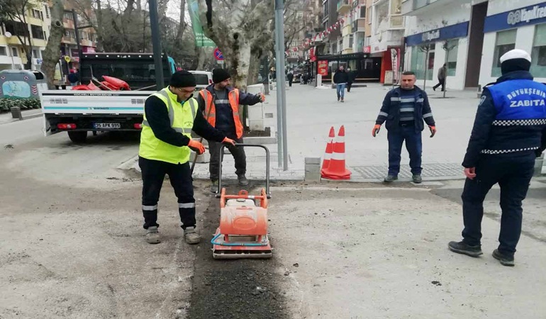 Yol bakım timinden anında müdahale