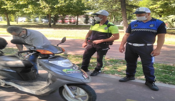 Yürüyüş yollarını kullanan motosikletlilere ceza