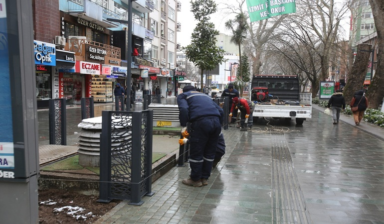 Yürüyüş Yolu’nda kar altında son dokunuşlar